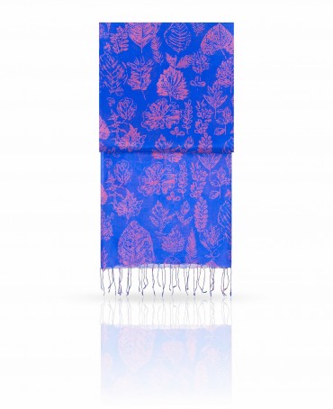 Палантин Женский S20-LEAF/BLUE